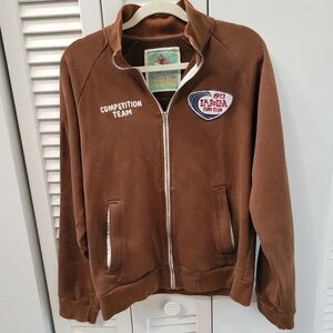 Vintage Hollister Track Jacket Mens size M Brown Full Zip Surf Long Sleeve Y2K